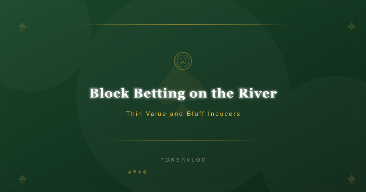 Block Betting on the River: Thin Value and Bluff Inducers