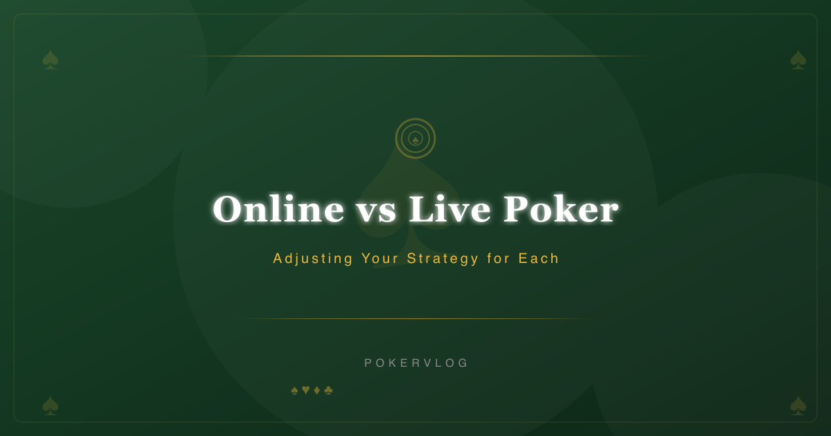 Online vs Live Poker: Adjusting Your Strategy for Each