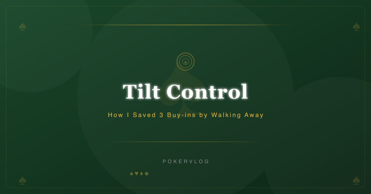 Tilt Control: How I Saved 3 Buy-ins by Walking Away